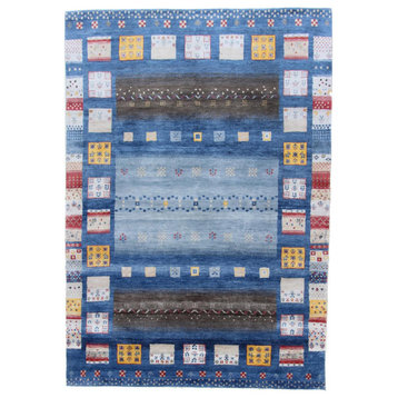 Oriental Rug Gabbeh Loribaft 8'1"x5'9" Hand Knotted Carpet