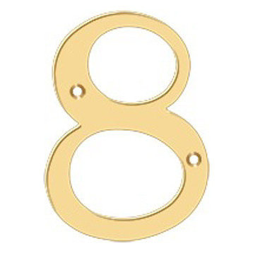 RN4-8 4" Numbers, Solid Brass, Lifetime Brass