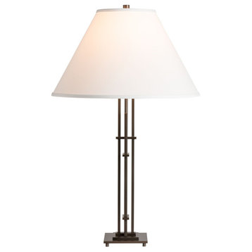 Hubbardton Forge 269411-1234 Metra Quad Table Lamp in Modern Brass