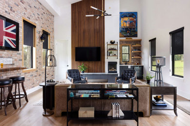 Inspiration for a transitional living room remodel in Houston