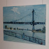 "Manhattan Bridge, Woman In Blue" Artwork