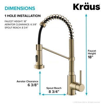 Kraus KPF-1610-KSD-53 Bolden 1.8 GPM 1 Hole Pull-Down Faucet - - Spot Free