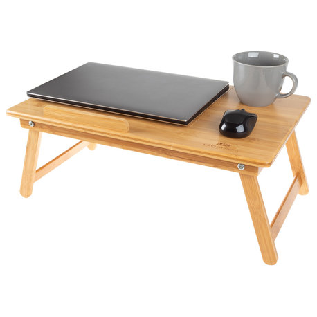 Lavish Home Bamboo Lap Desk With Adjustable Top and Drawer