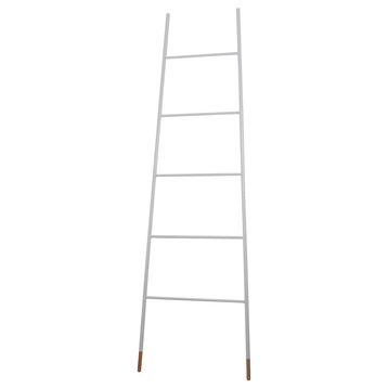 White Wooden Magazine Rack, Zuiver Ladder