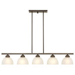 Livex Lighting - Livex Lighting 4227-92 Somerset - Five Light Linear Chandelier - Smooth lines meet gorgeous materials in the SomersSomerset Five Light  English Bronze Satin *UL Approved: YES Energy Star Qualified: n/a ADA Certified: n/a  *Number of Lights: Lamp: 5-*Wattage:100w Medium Base bulb(s) *Bulb Included:No *Bulb Type:Medium Base *Finish Type:English Bronze