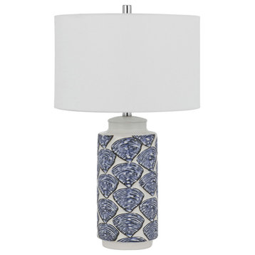 Shell/Blue Ceramic Cambiago, 2 Pc.Table Lamp Set