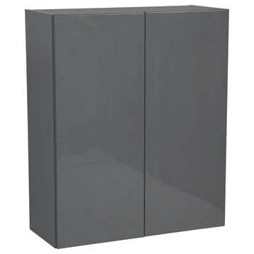 27 x 36 Wall Cabinet-Double Door-with Grey Gloss door