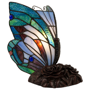 Lavish Home Tiffany Style Butterfly Lamp, Pointed Wings