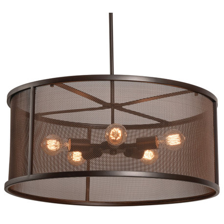 AFX AUNP24MB Austin 5 Light 24"W Drum Chandelier - Bronze