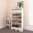 Free Standing Shoe Storage Rack, White Finished MDF With 5 Open Shelves