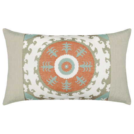 Suzani Oasis Lumbar Indoor/Outdoor Performance Pillow, 12"x20"