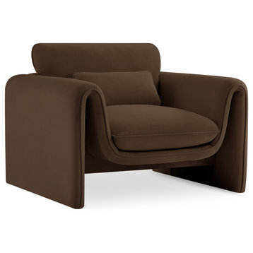 Sloan Brown Velvet Fabric Chair