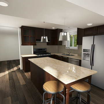 Masculine Modern Den & Kitchen Remodel