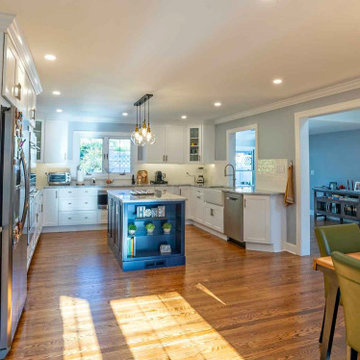 Navy Blue Island Kitchen