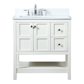 Elegant VF16432WH-BS 32 inch single bathroom vanity in white with ...