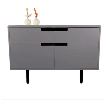 POW Furniture Dornan Minimal Modern Multipurpose Cabinet, Gray