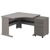 Bush Business Series A 48" Corner Desk with 3-Drawer File Cabinet