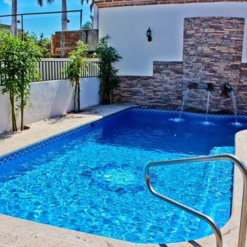 Alberca con chorros de agua