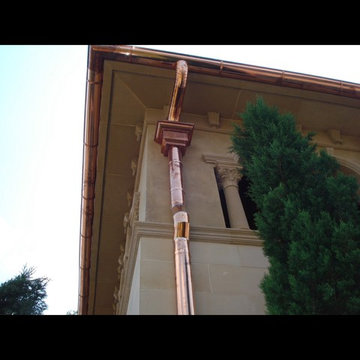 Custom round copper downspout