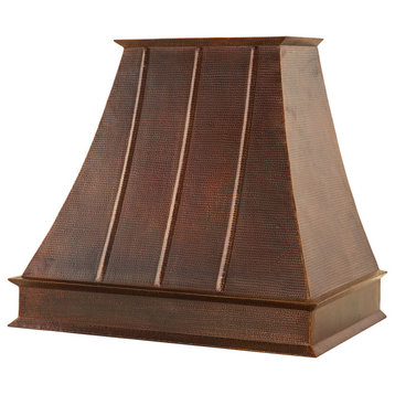 38" Hammered Copper Wall Mounted Euro Range Hood With Screen Filters