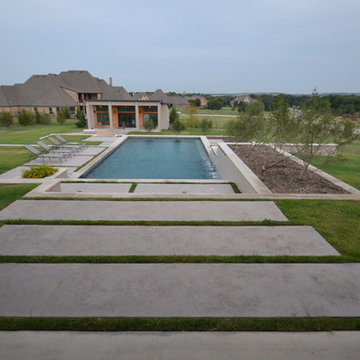 Aledo Contemporary Pool with Terraces