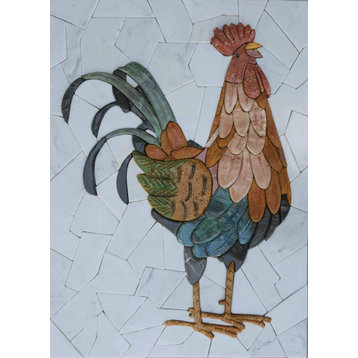 Rooster Petal Mosaic - Stone Mosaic Art