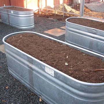 Repurposed industrial materials to create a garden!