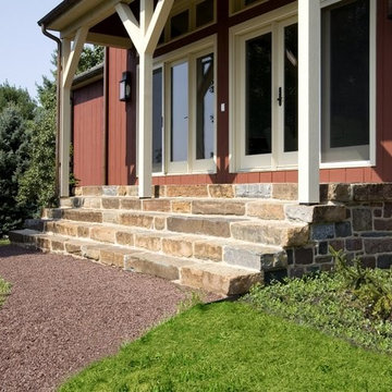 A closer view of the porch entrance