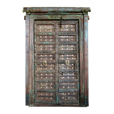 Consigned 19c Elegant Royal Antique Indian Doors With Frame
