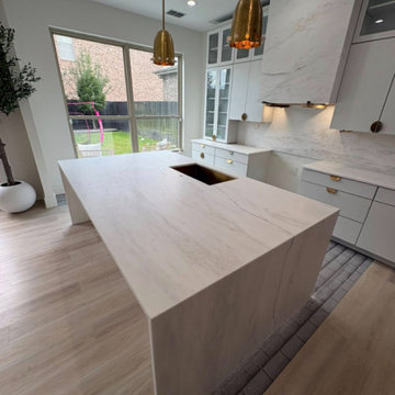 Bianco Rhino Marble Kitchen Project