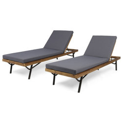 Industrial Outdoor Chaise Lounges by GDFStudio