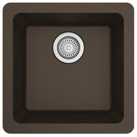 Karran Undermount Quartz Composite 17" Bar Single Bowl Sink, Brown