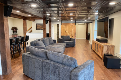 Basement - rustic basement idea in Other