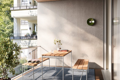 Balkonmöbel-Set aus Edelstahl und Teak – PHOS Design KATI-60
