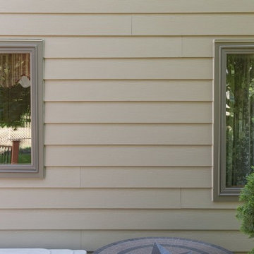 Gorgeous Views of Khaki Brown James Hardie Siding & a new porch ceiling!