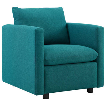 Rowan Teal Upholstered Fabric Armchair