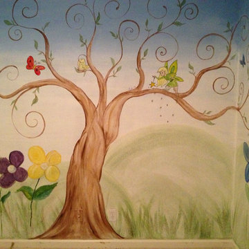 Fairies and Rainbow Childrens Mural