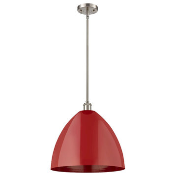 Innovations Plymouth Dome 16" Pendant, LED, BSN/Red