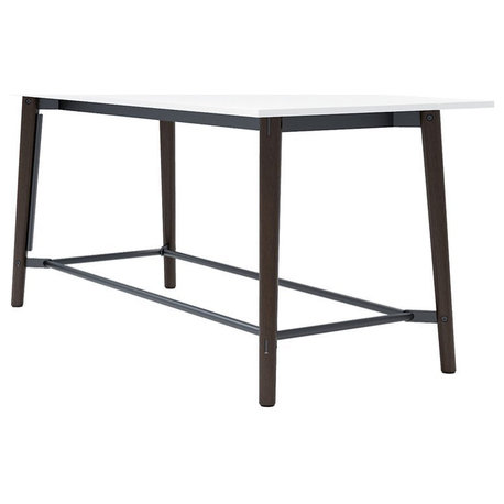 Olio Designs Della 42" x 90" Wooden Counter Height Dining Table in Umber