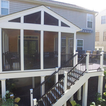 TimberTech Mocha deck and porch with Ashwood border in Germantown MD