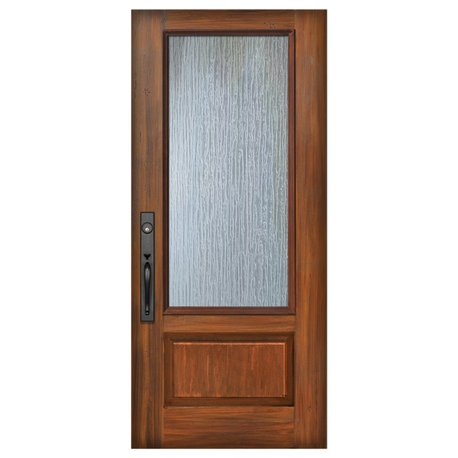 3/4 Lite Fiberglass Door, Rain Glass, Right Hand Inswing