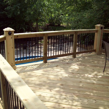 Pressure Treated deck with diamond dental molding & Diamond King Post,