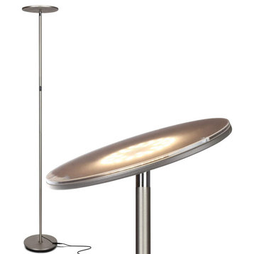 Brightech Sky LED Torchiere Super Bright Floor Lamp - Contemporary Lamp, Brushed
