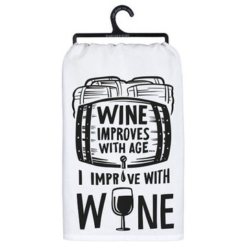 Wine Improves With Age Dish Towel