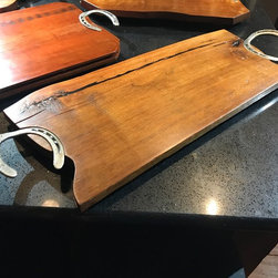 Tray # 18023 Reclaimed Walnut and Reclaimed Horse Shoes - Serving Trays