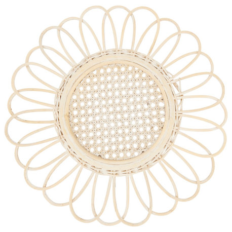 Spiral Loops Rattan Placemat, Set of 4, Natural, 15"x15"