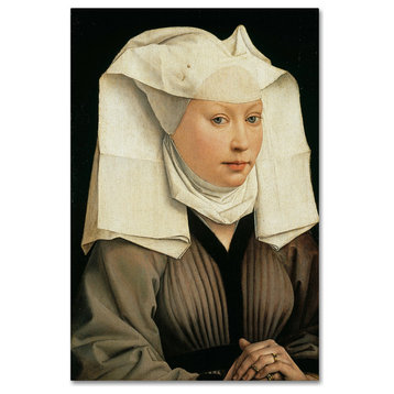 Rogier van der Weyden 'Woman With A Winged Bonnet' Canvas Art, 32 x 22