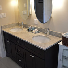 master bath with granite