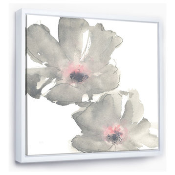 Designart Shabby Gray Blush Cosmo Ii Shabby Chic Framed Wall Art, White, 30x30