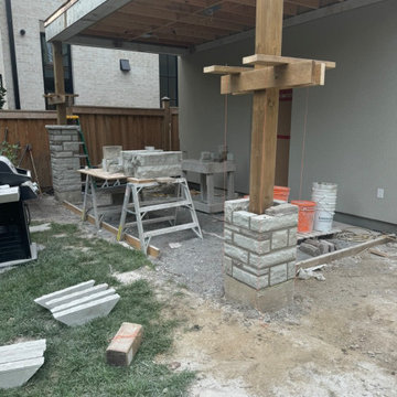 New Credit Valley Natural Stone Masonry Piers Backyard